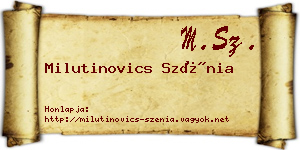 Milutinovics Szénia névjegykártya